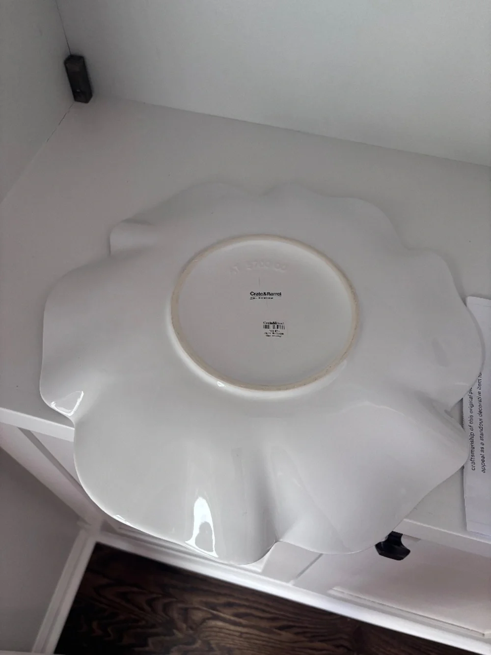 Never used Crate and Barrel White Ruffle Chip & Dip set